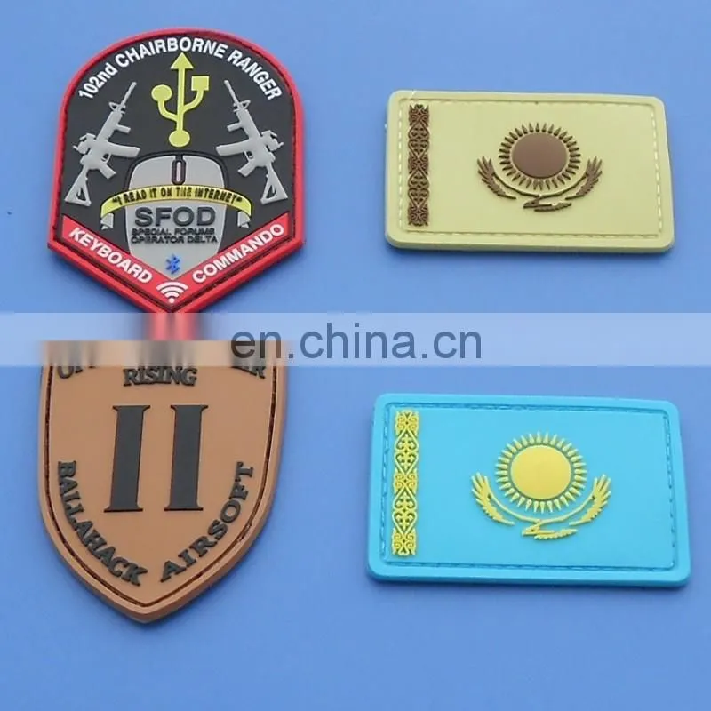 customized soft pvc patch embossed company brand garment pvc patches