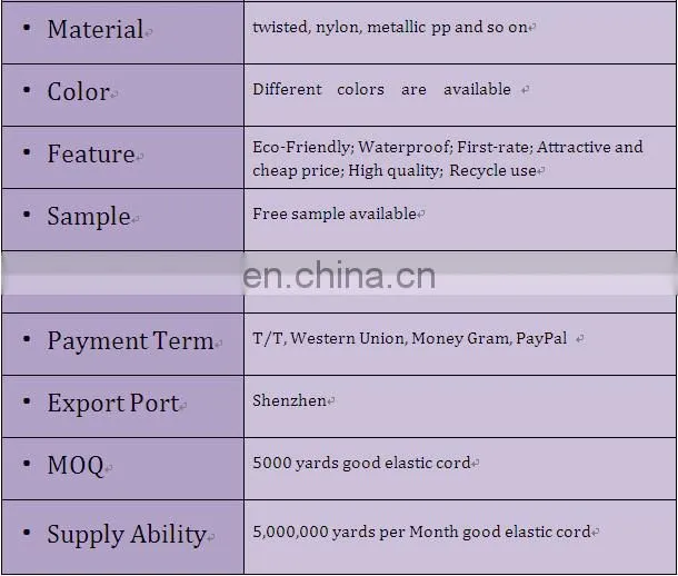 China wholesale 2mm round black Elastic Cord with metal End/bard for document folder
