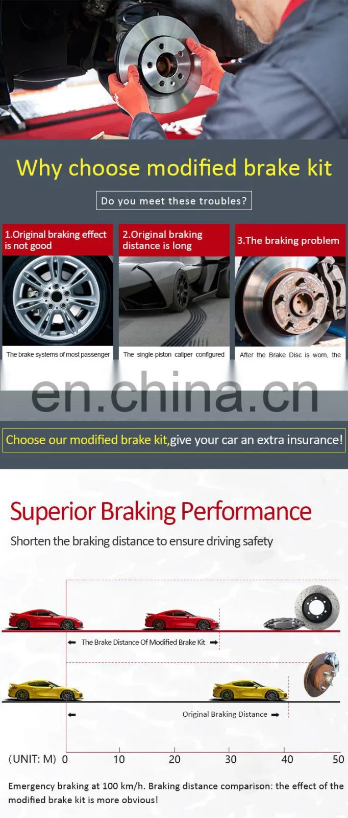 IFOB car auto 17 inch front wheel Modified Brake for HILUX 2011- 2015- brake caliper F40 4 pistons ST-01