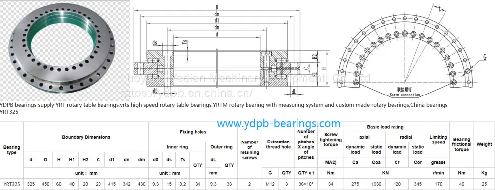 YRT325 bearing RTC325 axial radial bearing yrc325 rotary table bearing China AXRY325 bearing