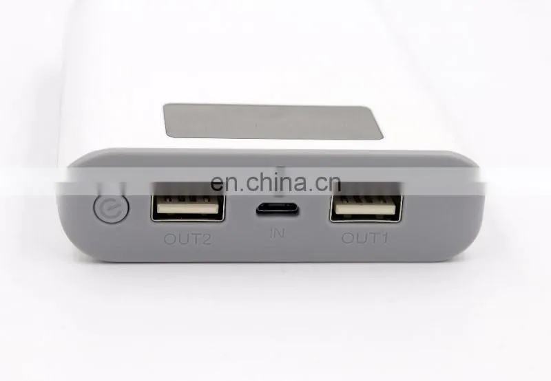 Oem logo print power bank 2000mah usb port plastic power charger with led screen display