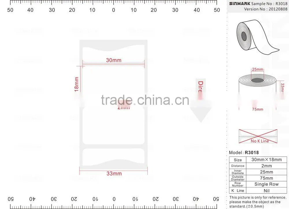SINMARK R3018. N1200 safety customizable removable window sticker