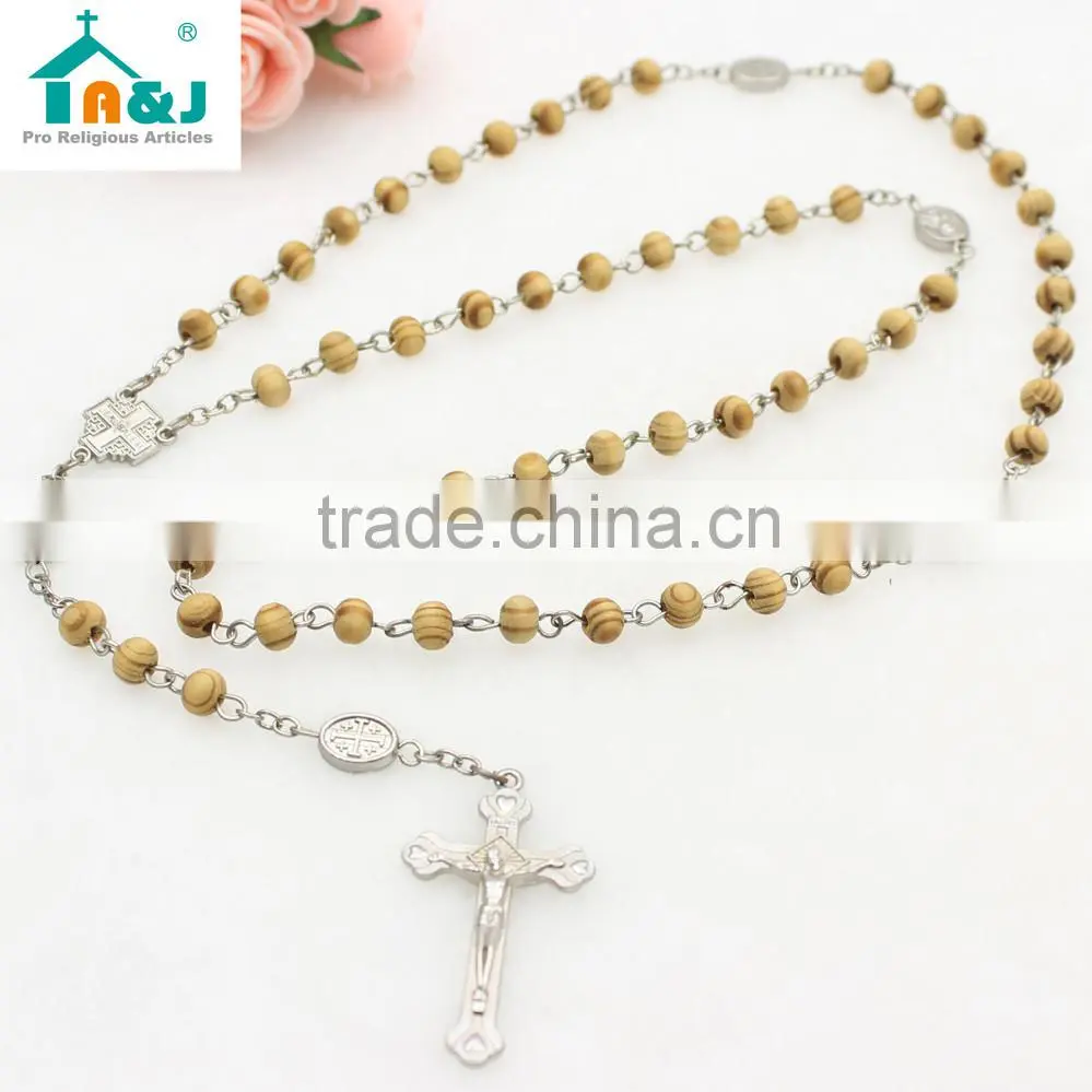 Nature Wood Beads Rosary Prayer Rosary