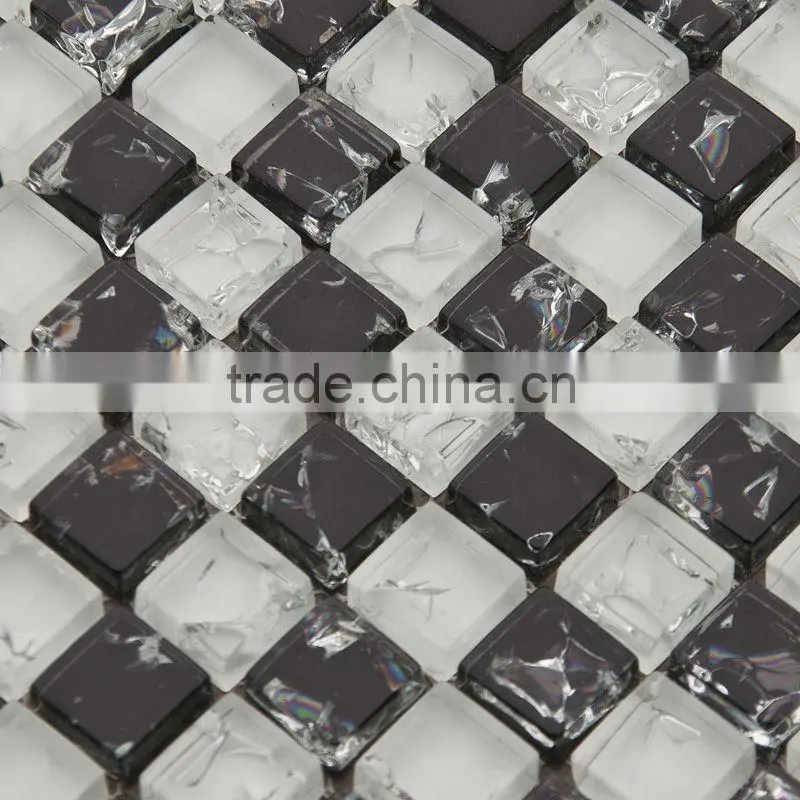 Stone and crystal mixed mosic