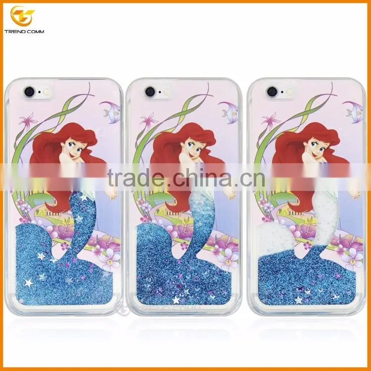 for iphone 6 plus mermaid printed 3d quicksand tpu phone case