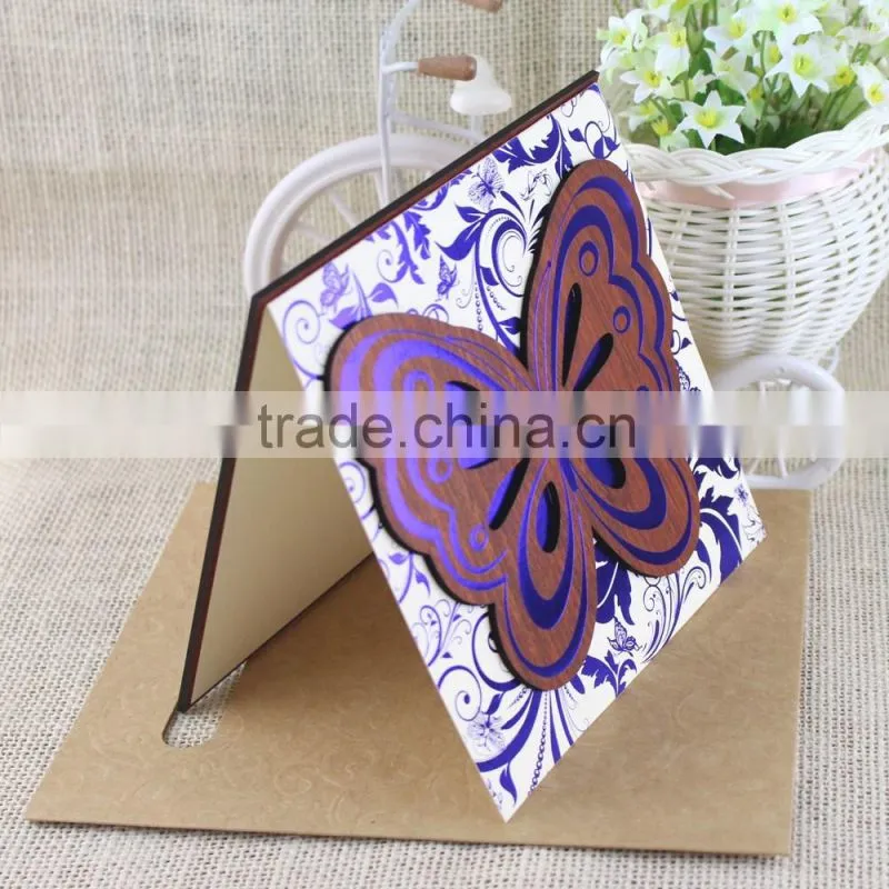 Top Quality Animal Theme Royal Butterfly Wedding Invitation Card Stock