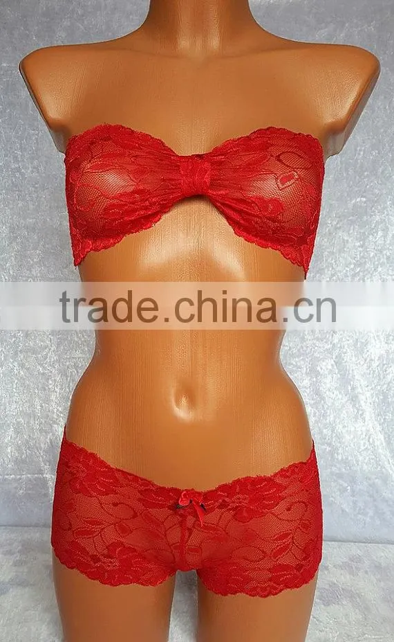 Lace Top Bandeau Sexy Lingerie Set