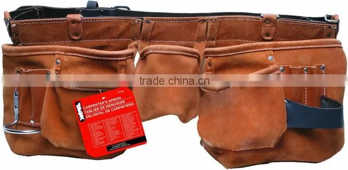 Top Grain Tool Belt, suedue leather carpenters apron