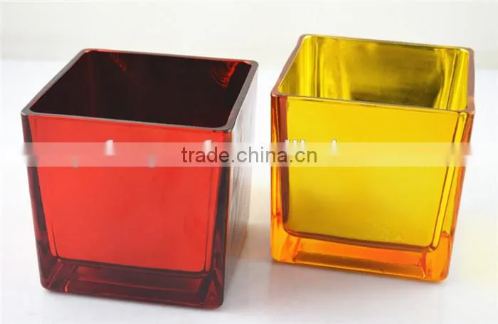 electroplating gold square vase noble quality