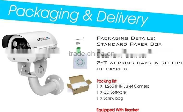 H.265 4.0MP HD IP WDR IR License Camera in white light