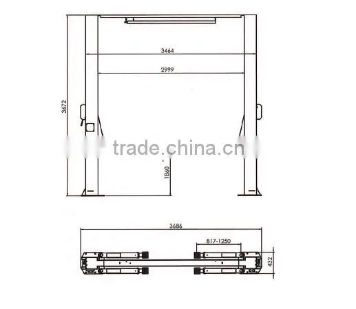 Outdoor underground 2 post auto car lift