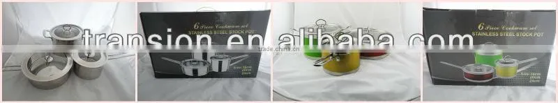 6 pieces cookware set stainless steel stok pot