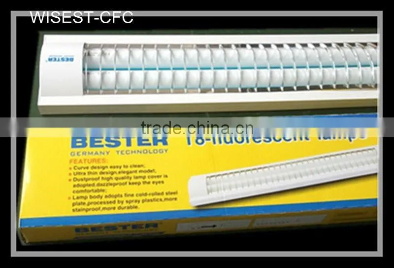SAA CE ROHS T8 double tube fluorescent light fixture plastic cover t8 2x36w