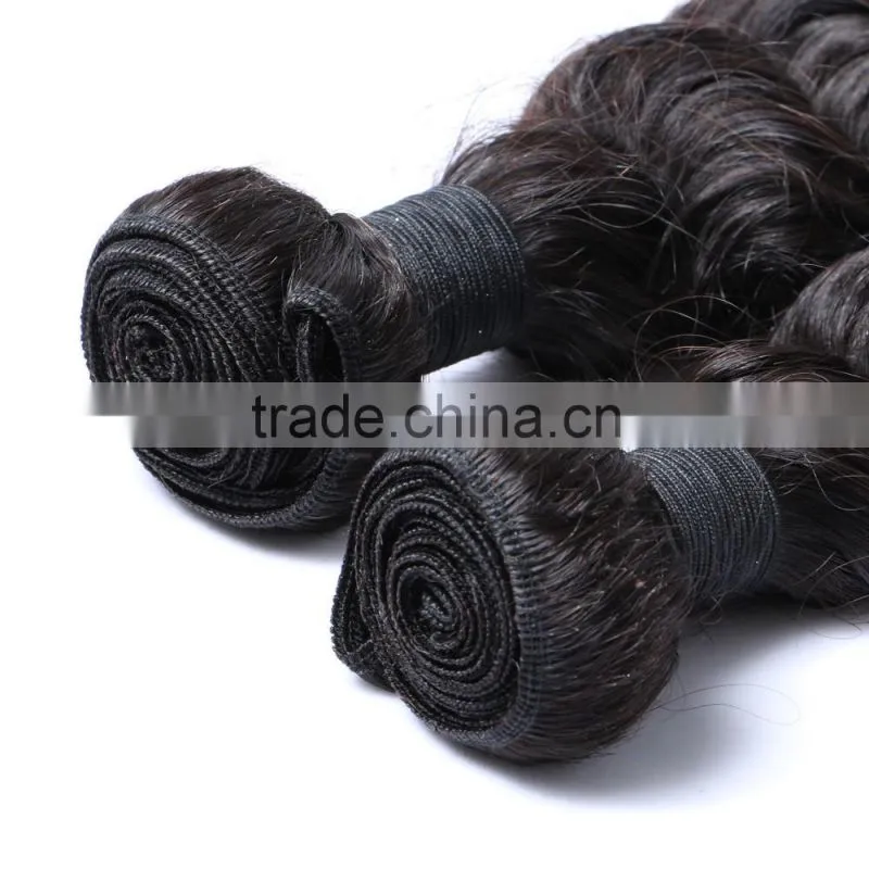 8A natural black 100% virgin Deep wave malaysian hair bundles