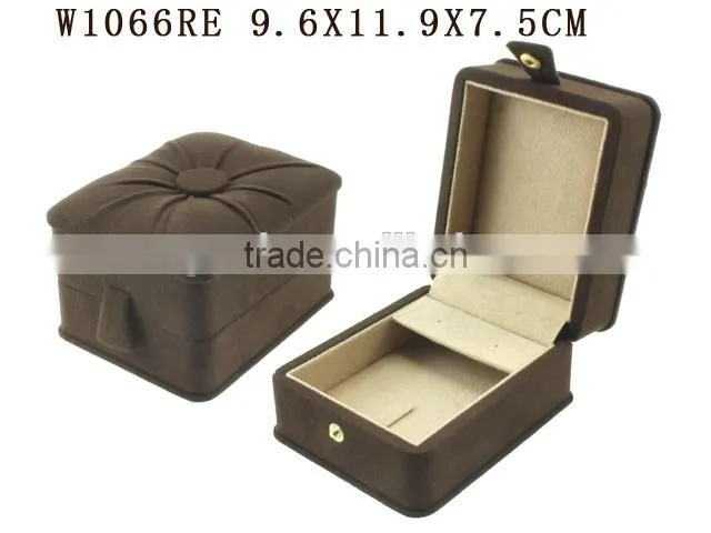 W1066LS Classic Suede Luxury Gift Wood Jewelry Box for Bracelet Chain