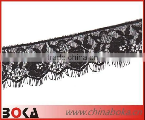 Latest design high quality rhinestones bridal lace trim