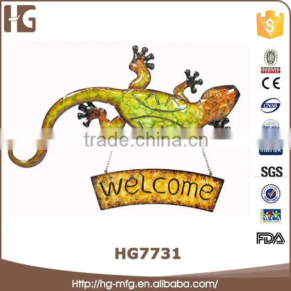 Promotional elegant candle holder metal gecko wall decor