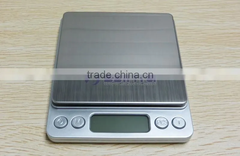 60 Second Auto Off 2000g 10cm x 10cm Square Metal Tray I2000 Kitchen Scale