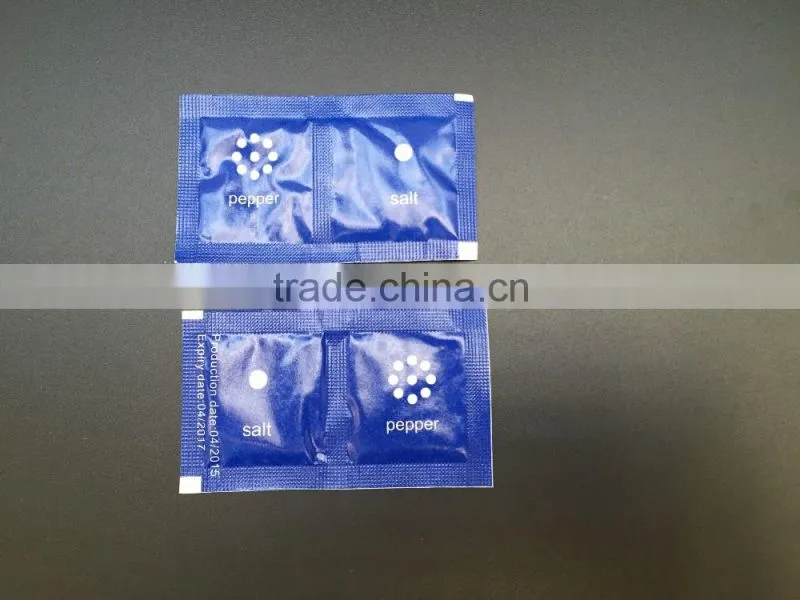 Available stock of salt and pepper sachet in twin pack /food grade