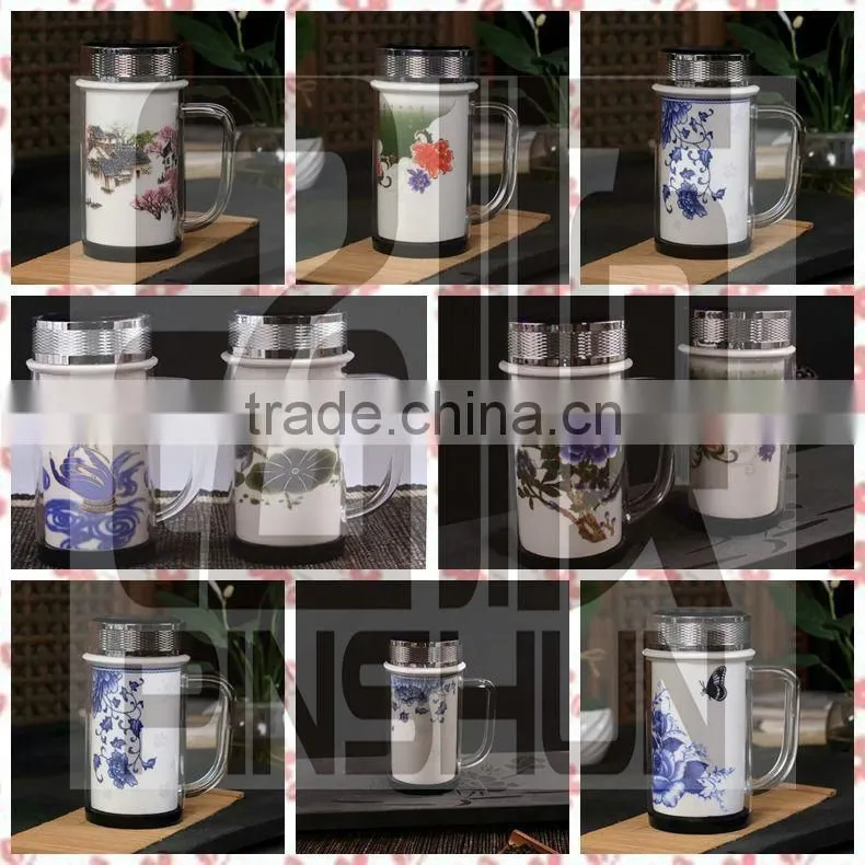"Pinsun" 2015 customized ceramic conference mug,ceramic conference mug with lid