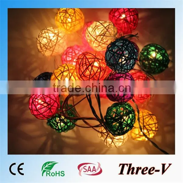 2015 NEW rattan ball christmas decoration led ball string light