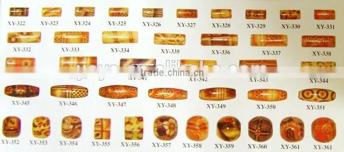 SB0756 Large Hole Macrame Beads, Beads For Hemp, Patterned Wood Beads