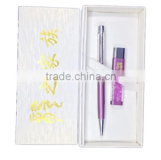 Hot-selling Crystal Pens,Pen With Crystal and USB Gift Set
