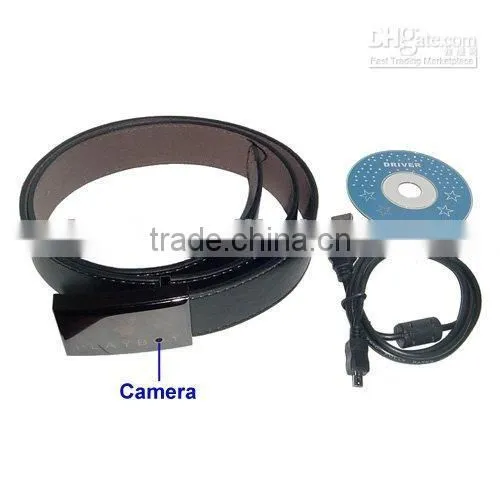 Leather belt hidden camera, 8gb tf card mens belt mini dv cctv camera