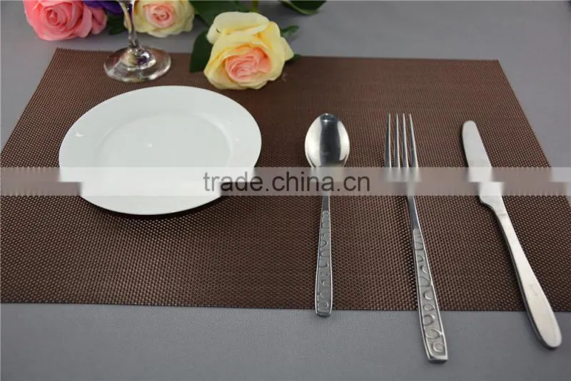 hotel table decoration PVC mat solid color brown dining placemat 45*30cm