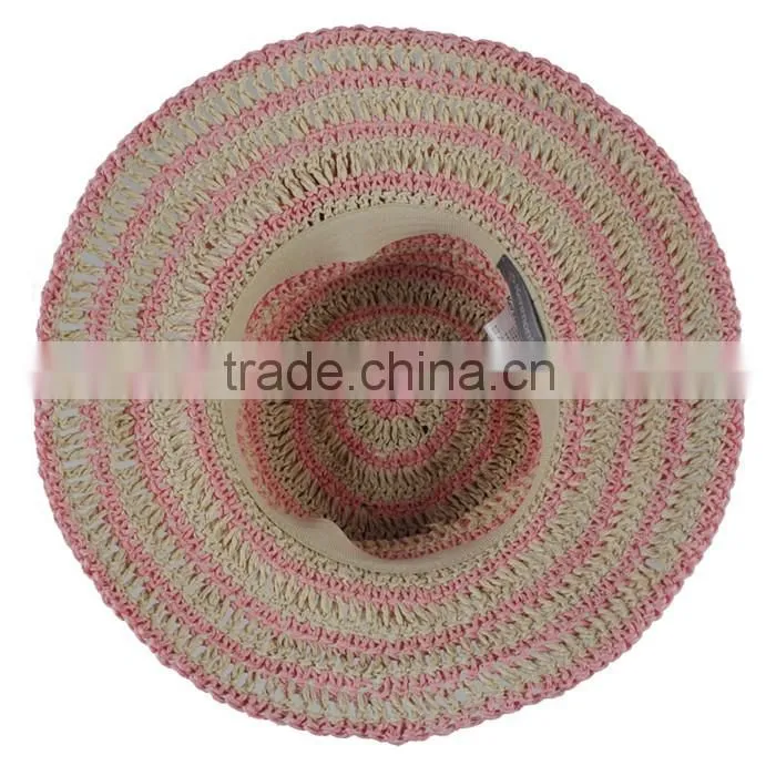 fashion ladies summer promotional cheap beach hat paper straw hat
