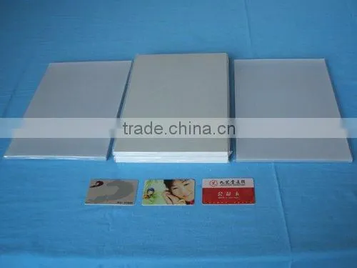 2015 Plastic instant non-laminating PVC silver card make set for pvc id card 200*300*0.76mm(0.15+0.46+0.15)