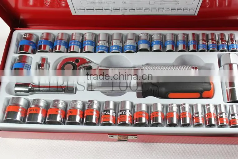 40PCS 3/8"and 1/4" Metal box socket set 2340AAM GS KING TOOLS made in china
