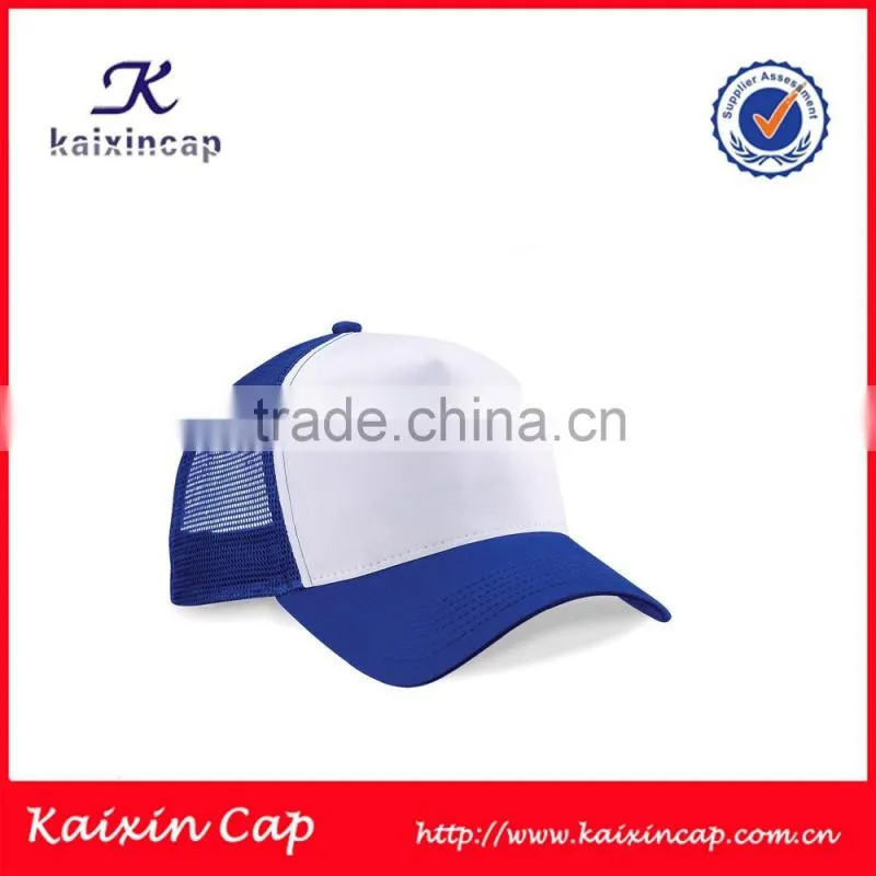 high quality custom 5 Panel white crown snapback blank trucker mesh cap