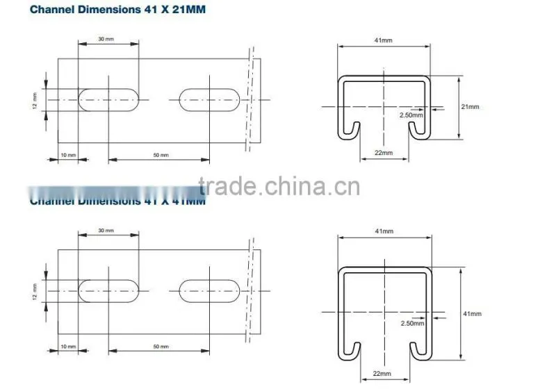 Unistrut 41x21 Slotted Pre-Galvanised Channel Roll Forming Machine