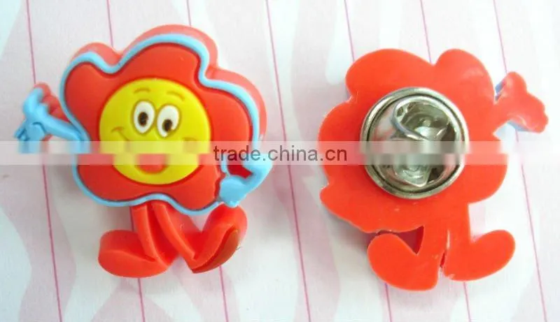 Promotional 2D or 3D soft PVC pin badge