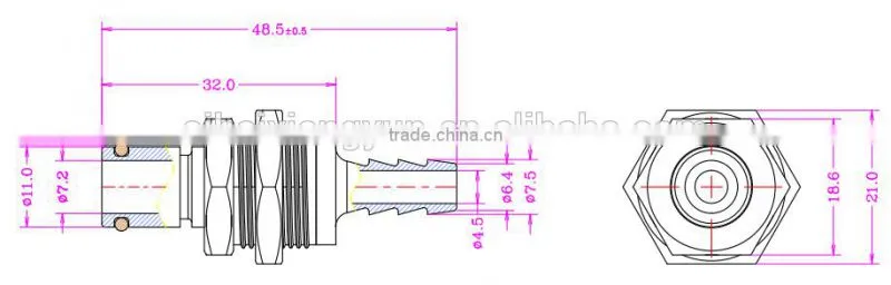 Plastic disconnector IL1604PH Male