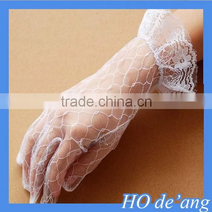 Hogift New Arrival Applique Lace Bridal Glove Wedding Accessory