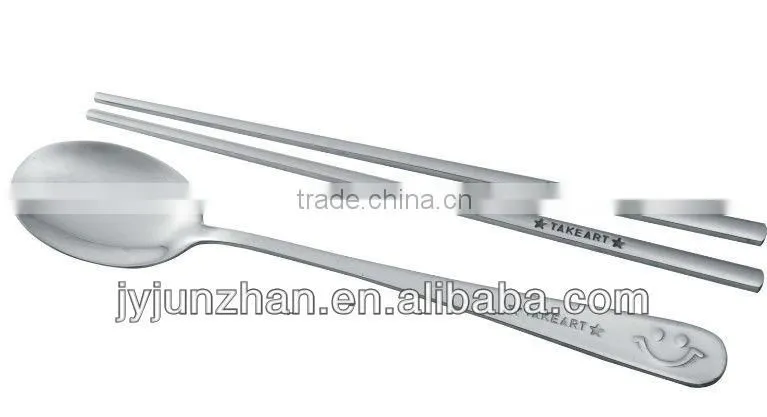Stainless Korean spoon chopsticks with solid style and low price