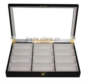 Custom high glossy ebony wooden eyeglass box