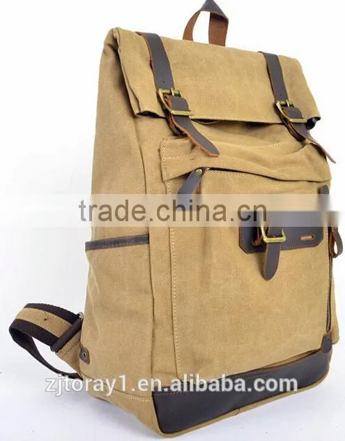 Designer High Density Canvas Leather Backpack for University Student