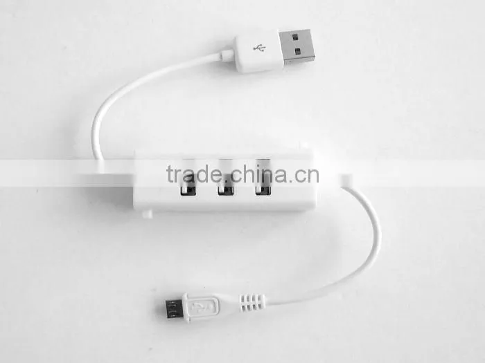 computer USB micro phone charge cable with 3 port usb hub