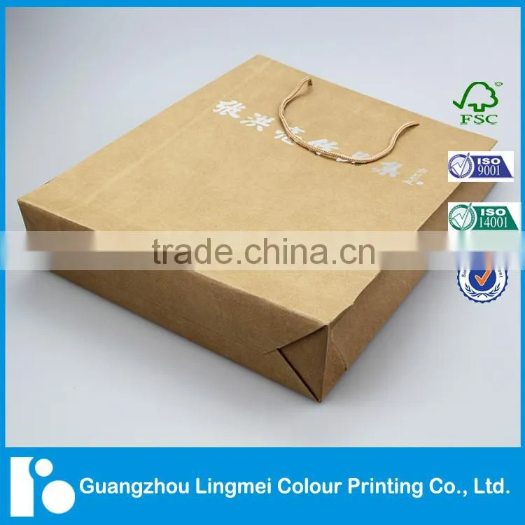 2016 New Style Paper Bag Printing with Logo Foil Stamping Serivice