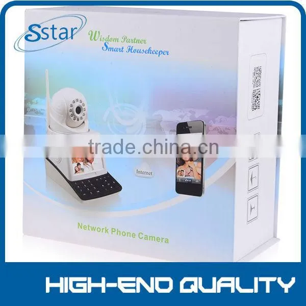 4 in 1 Wireless P2P Network Phone Camera with 3C Smart Card (Video Phone + IP Camera + Recorder + Alarm), 3.5 inch Screen, 0.3 M