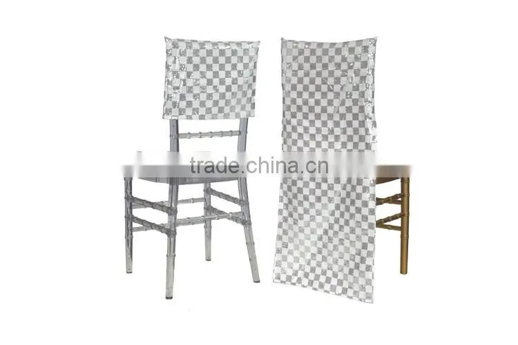 Plaid sequin embroidery wedding table runner wholesale