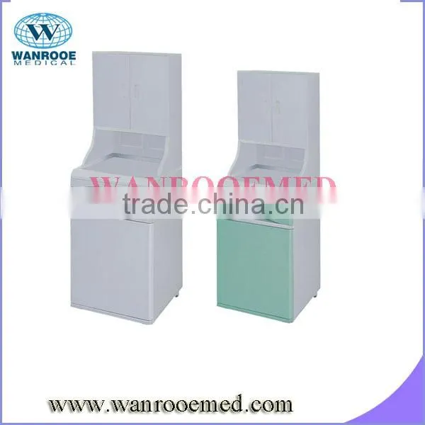 BC010E with Over bed Table Wooden bedside locker
