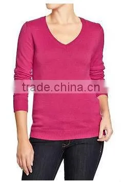 Factory Price Wholesale Women's V Neck Sweater New Design Blank Sweaters