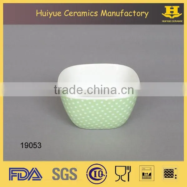 ceramic decal printing square snack bowl