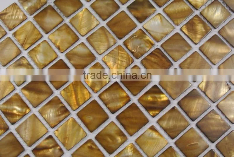 Colored bronze River shell mosaic tile, backsplash tile