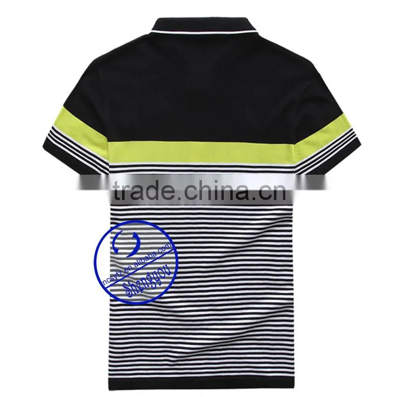 Fashion t-shirt for men stripe polo shirt made in China