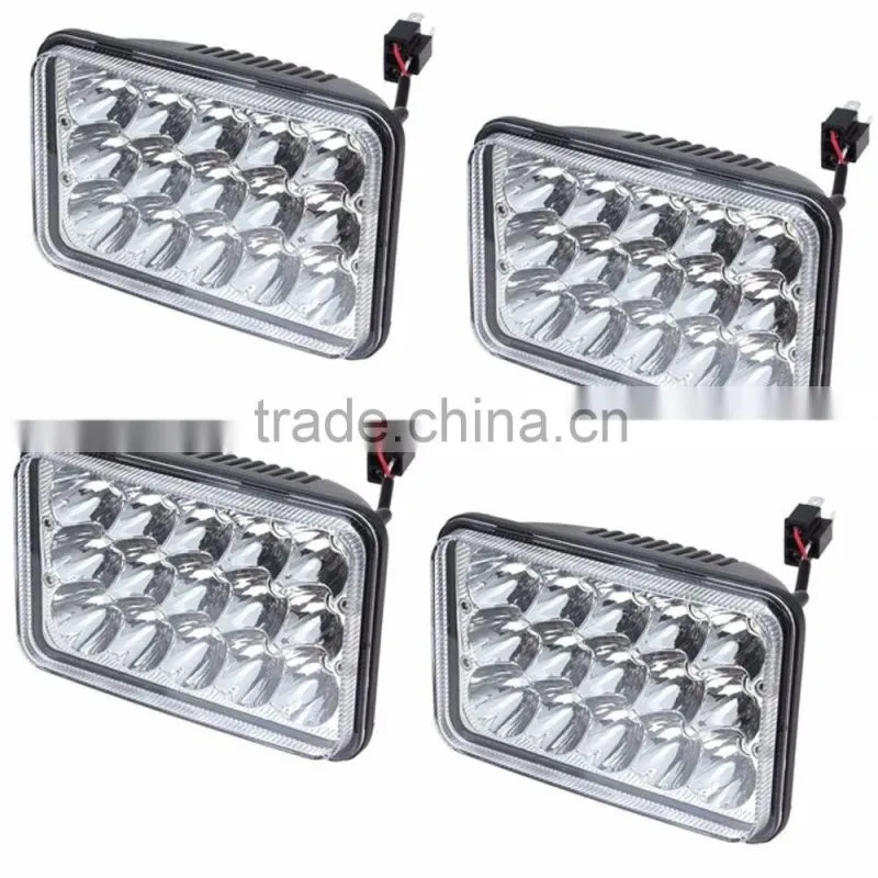 Rectangular 4x6 Inch LED Sealed Beam Headlight Bulb Replace HID Projector lens Fit For Trucks Peterbilt Kenworth FREIGHTLINER